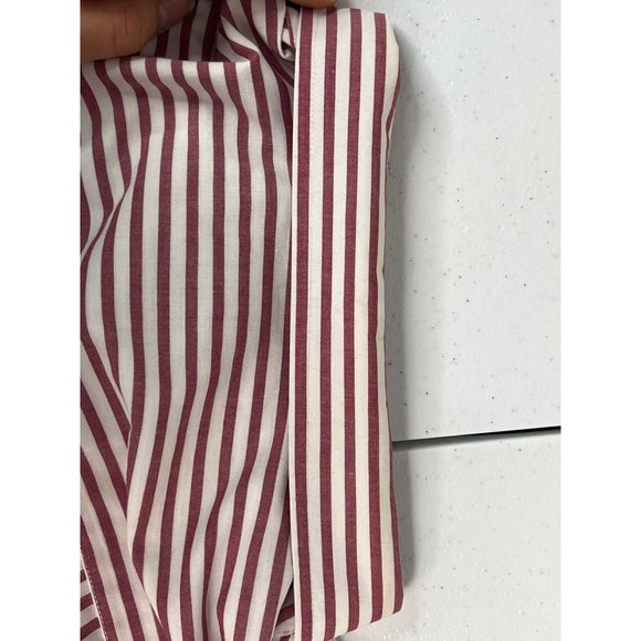 Saddlebred Men's Button Down Shirt Wrinkle Free XXL Red White Striped Cotton - Picture 6 of 9